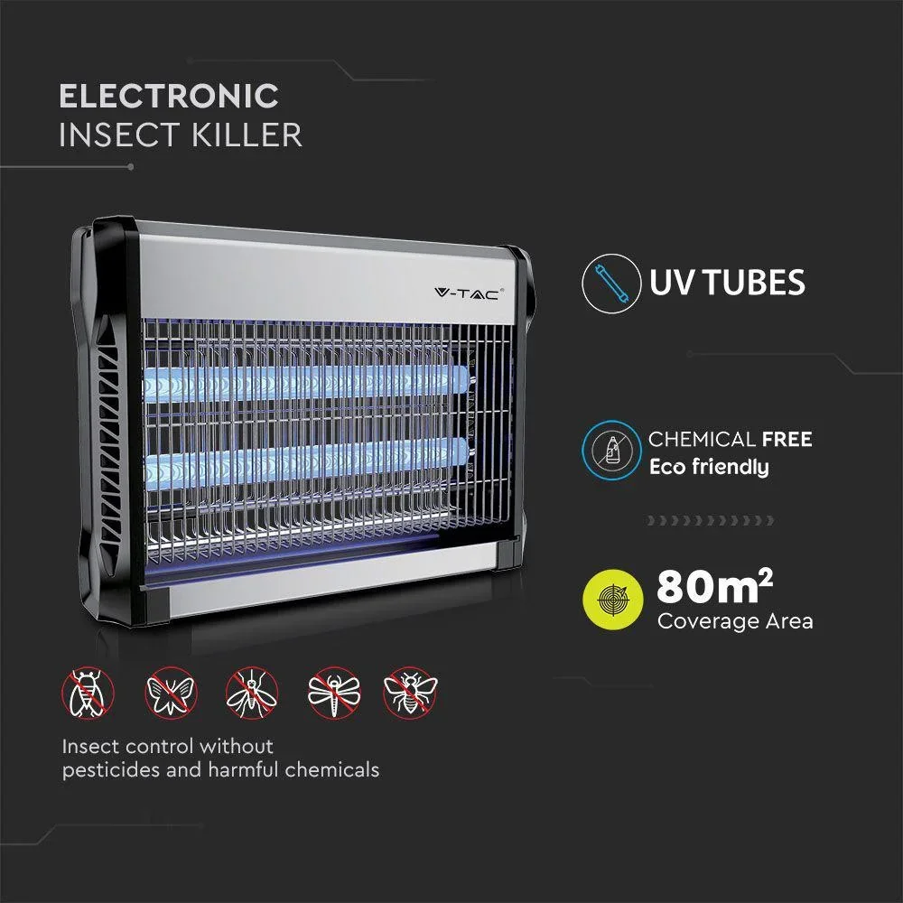 VT-3220 Insektenlampe - 2"10W - 80m Reichweite - UV-Licht - Grau - 1