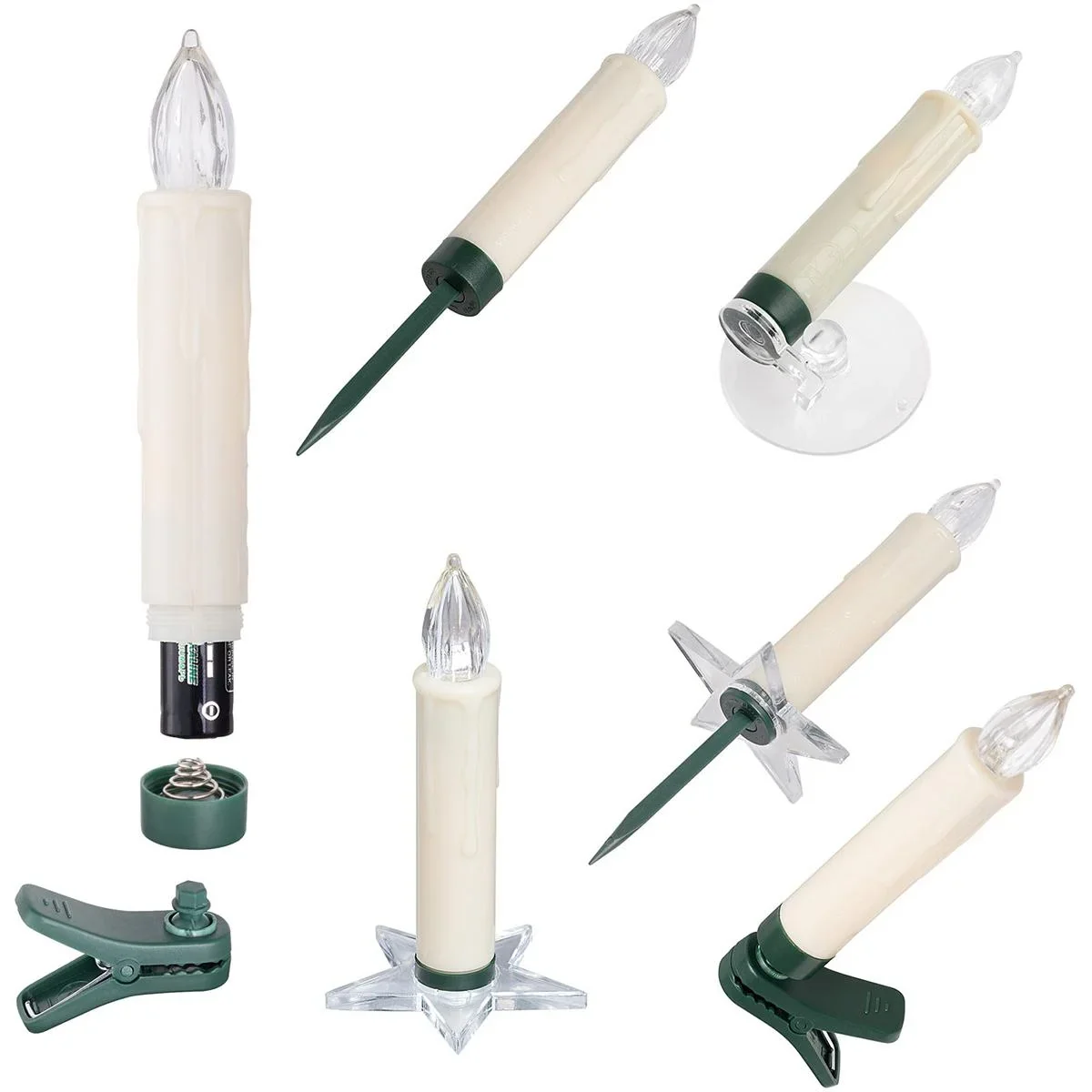 LED-Weihnachtsbaumlichter - Weihnachtsbaumschmuck - Set mit 30 farbigen Lichtern, ferngesteuert - 1