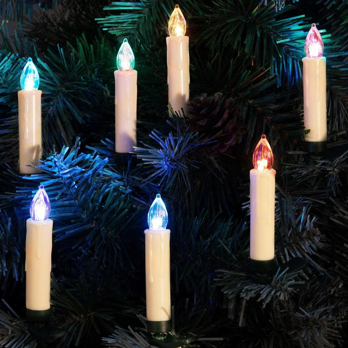 LED-Weihnachtsbaumlichter - Weihnachtsbaumschmuck - Set mit 30 farbigen Lichtern, ferngesteuert - 6