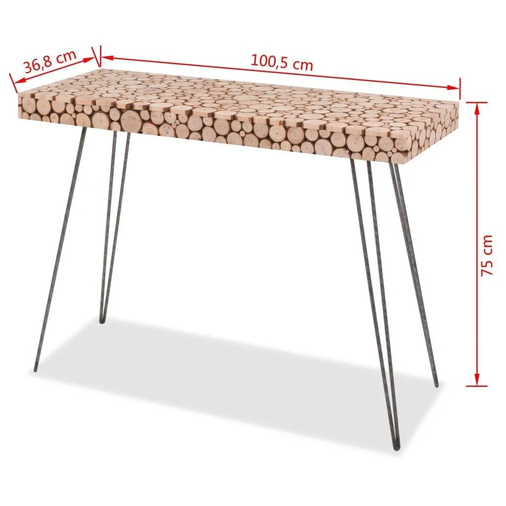 Wandtisch 100,5x36,8x75 cm aus echtem Kiefernholz - 3