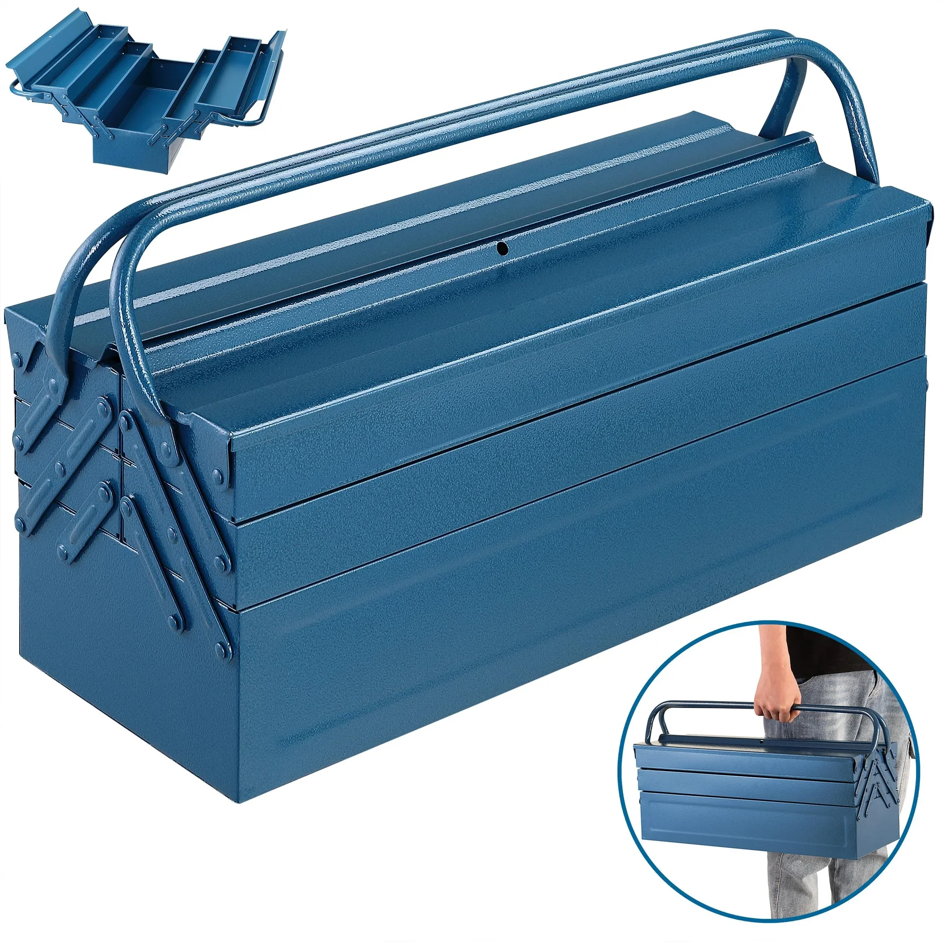 Stahl Werkzeugkoffer Blau - 4