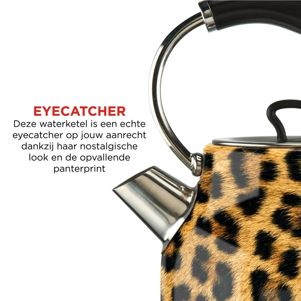 Panther Wasserkocher - 1.7L und Toaster - Panther Druck - Leopard - Retro - 6