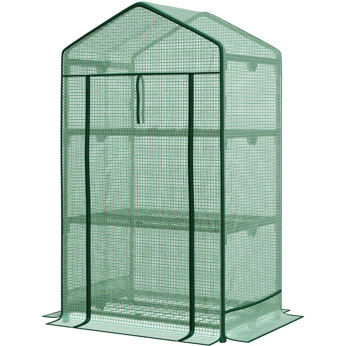 Spitzengewächshaus mini - 3 Ebenen - Rolltor - 69 x 49 x 125 cm - 1