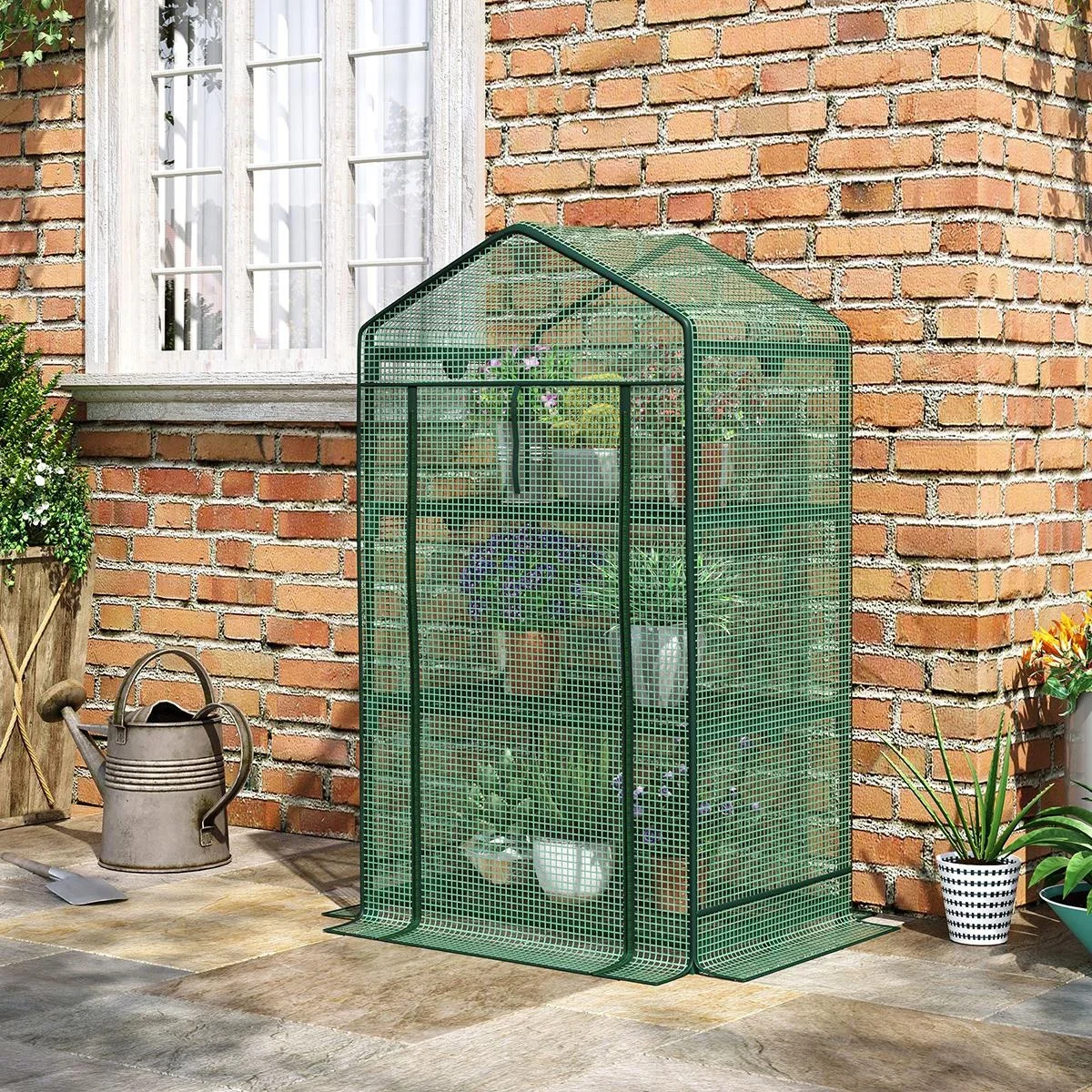 Spitzengewächshaus mini - 3 Ebenen - Rolltor - 69 x 49 x 125 cm - 3