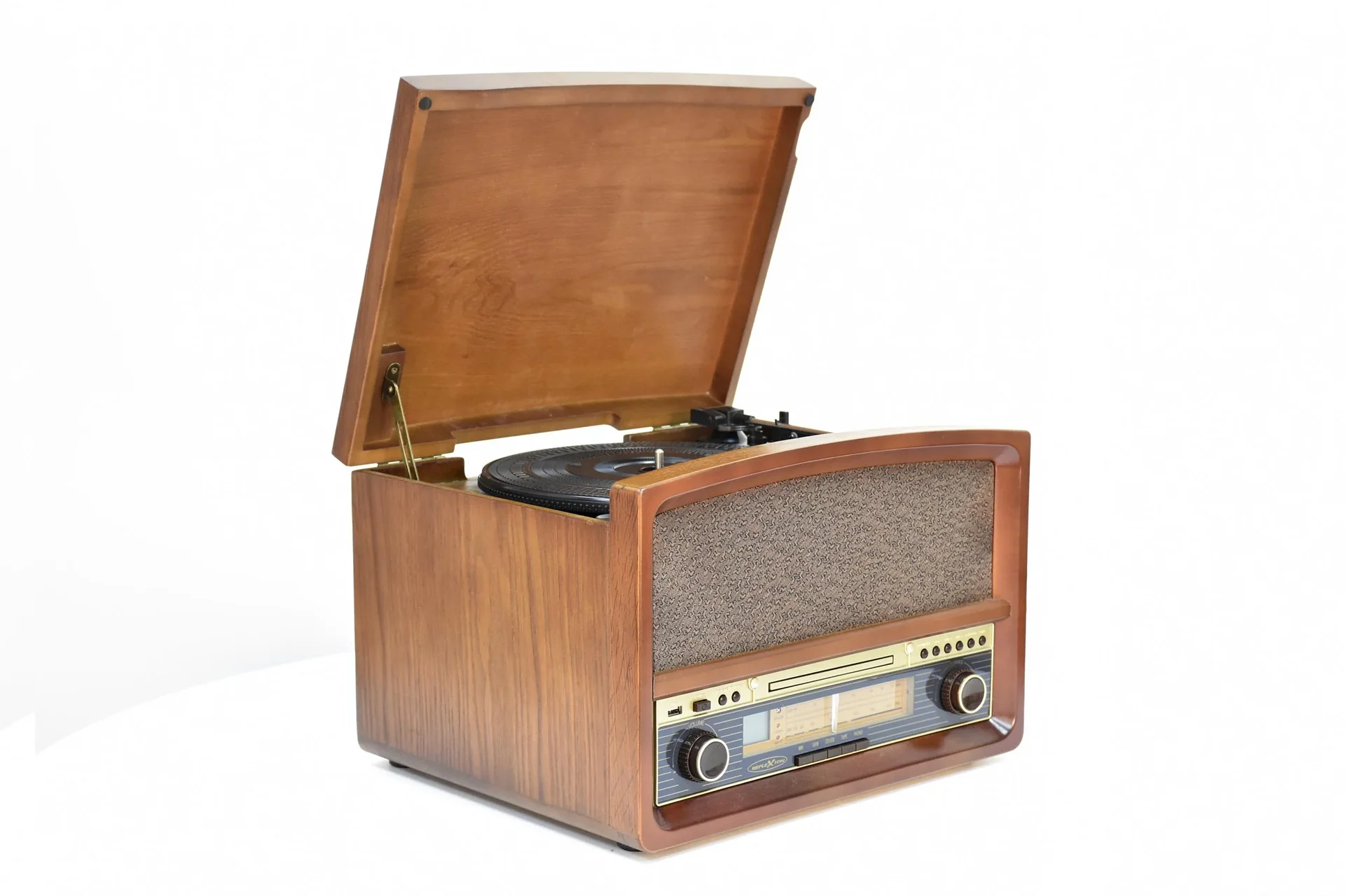 Retro HiFi-System mit Radio , Platten-, CD-, Kassettenspieler und Encoding - 0