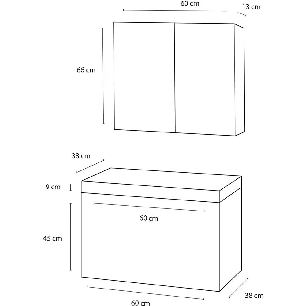Shallow Badezimmermöbel 60cm - anthrazit - 1
