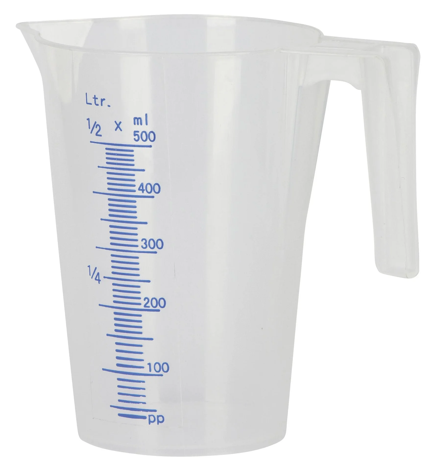 Messbecher mit Griff und Ausgussschnabel, mit Füllskala, für 500ml - 0
