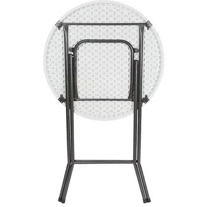 Runder Klapptisch inklusive Abdeckung - 80 x 110 cm (ø x H) - Weiß - 0