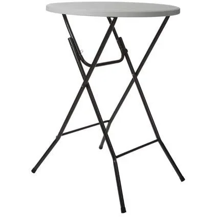 Runder Klapptisch inklusive Abdeckung - 80 x 110 cm (ø x H) - Weiß - 1