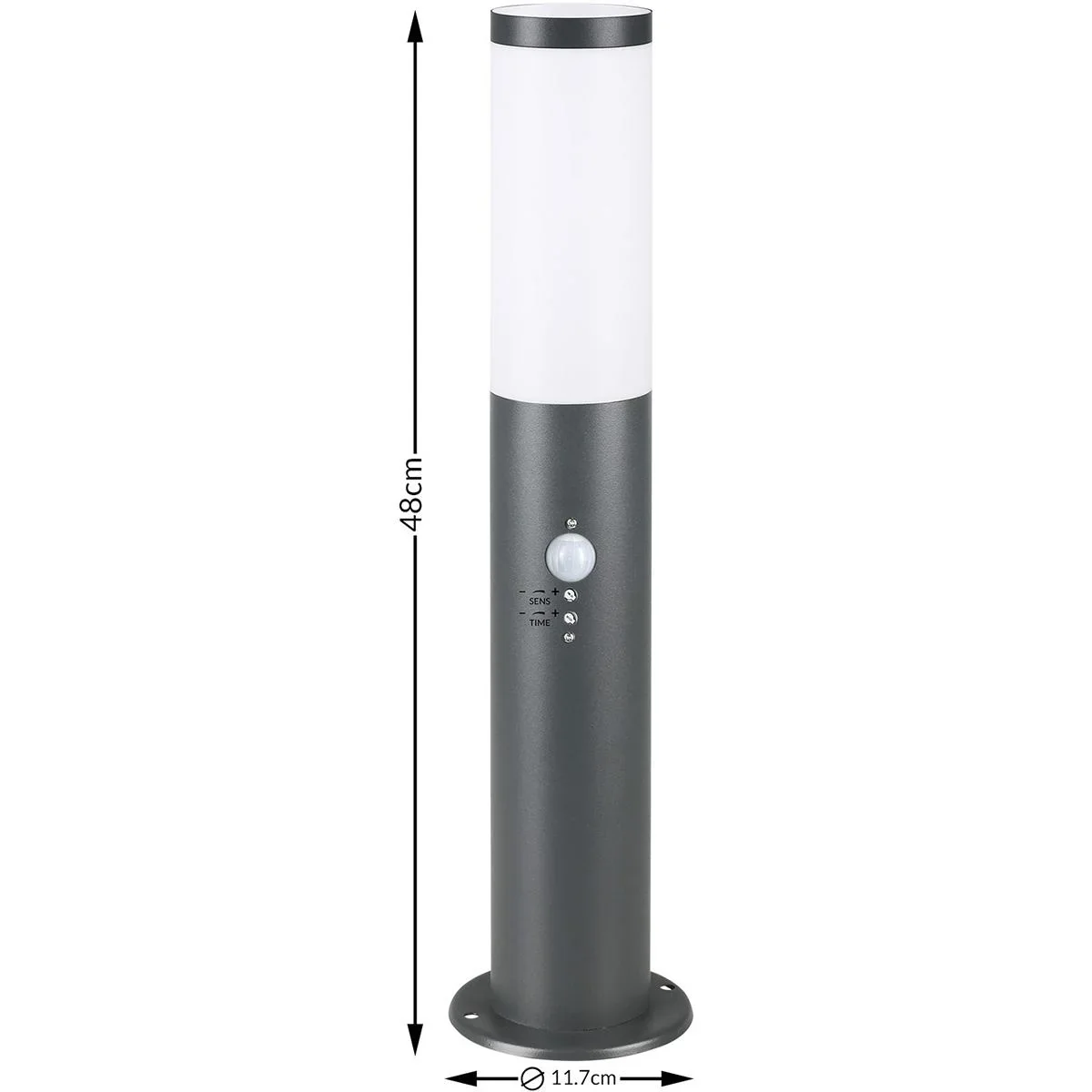 Wegbeleuchtung - Außenbeleuchtung - Außenbeleuchtung - Edelstahl - Mit Sensor -48 x 12 cm - Anthrazit - 1