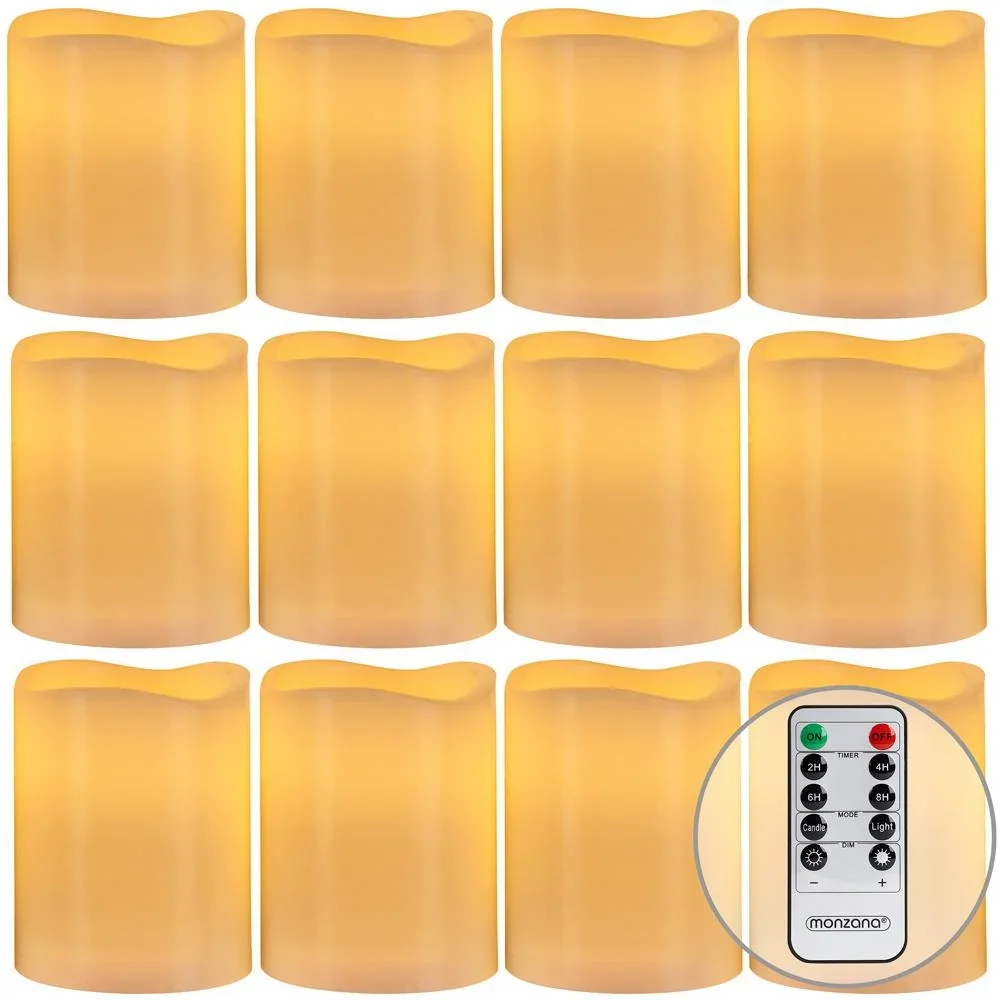 12 LED-Wachskerzen weiß mit Batterie - 2