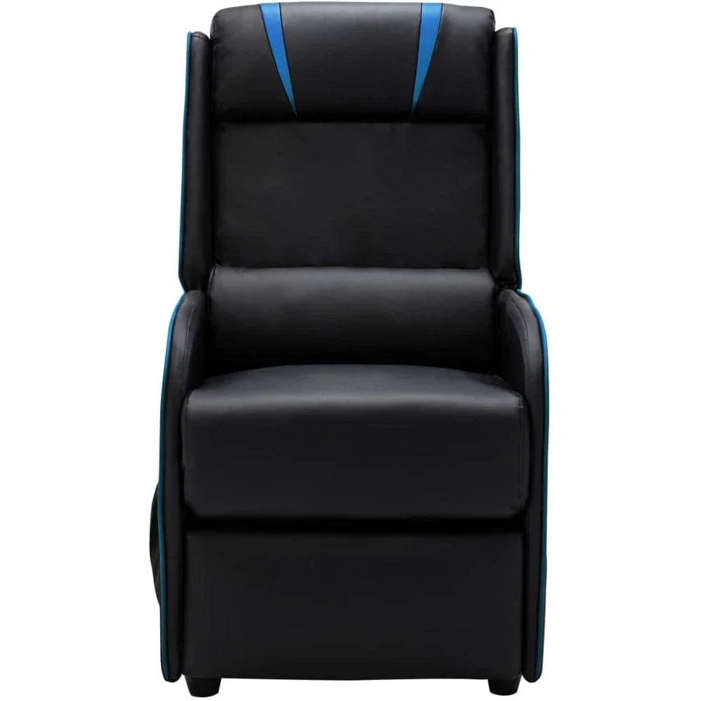 Massagesessel verstellbar Kunstleder schwarz und blau - 0