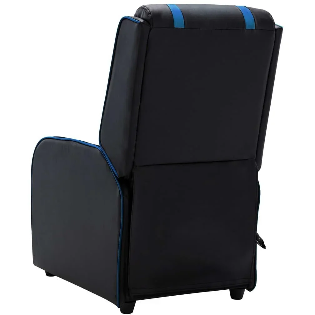 Massagesessel verstellbar Kunstleder schwarz und blau - 1