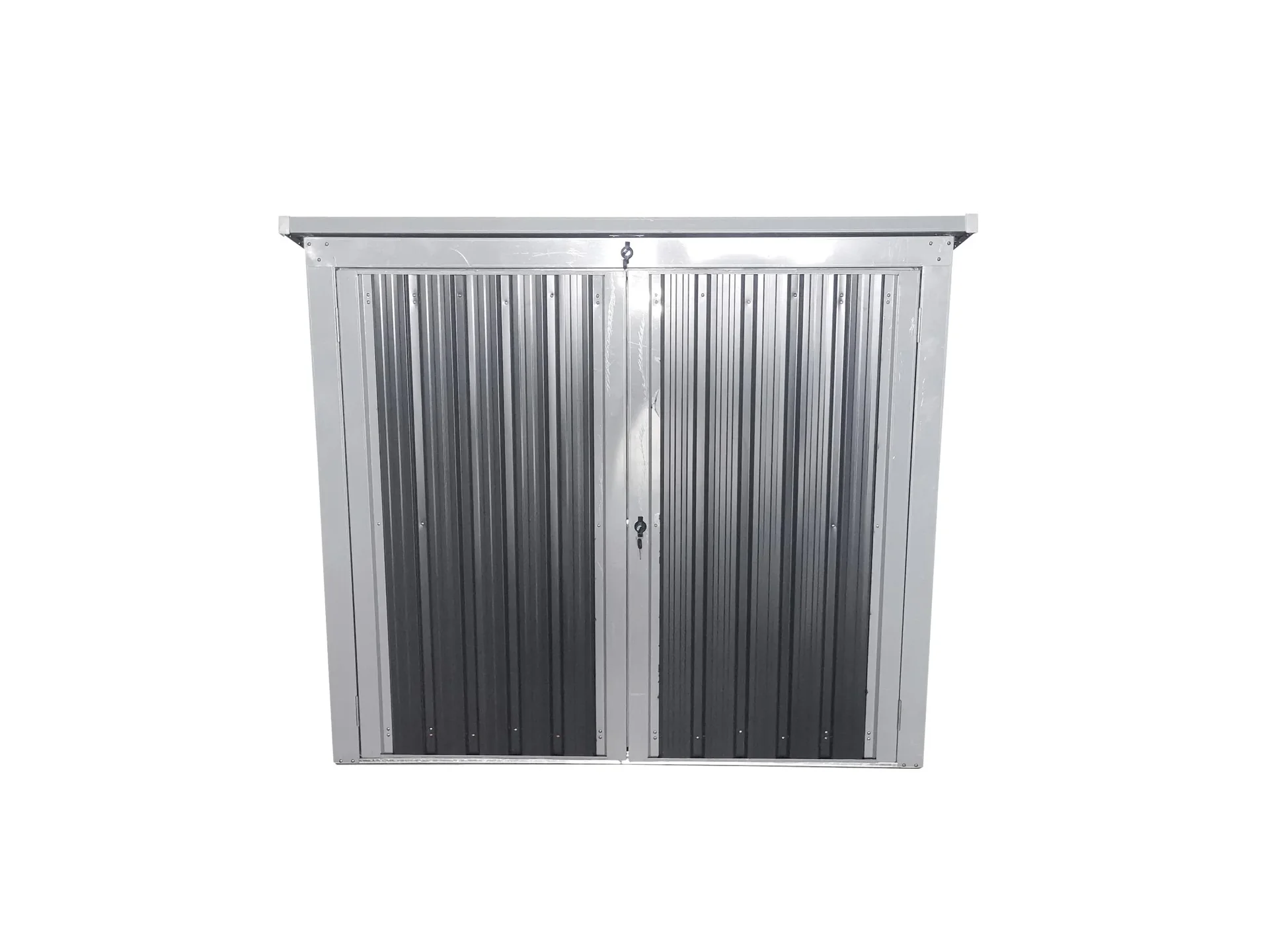 Metall Mülltonnenbox 2-fach anthrazit/lichtgrau, 101x158x134 cm - 5