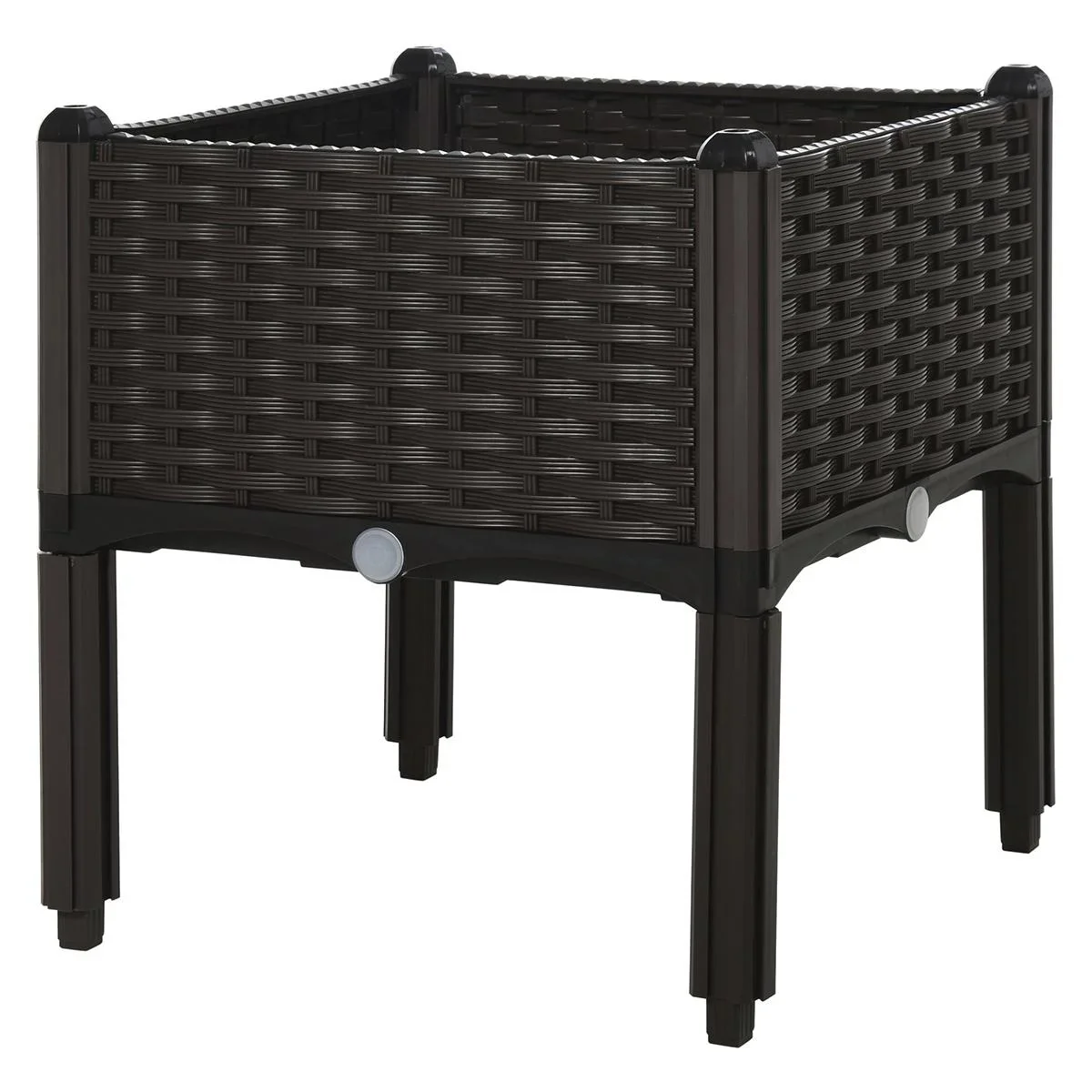 Hochbeet in Rattan-Optik dunkelbraun - 3