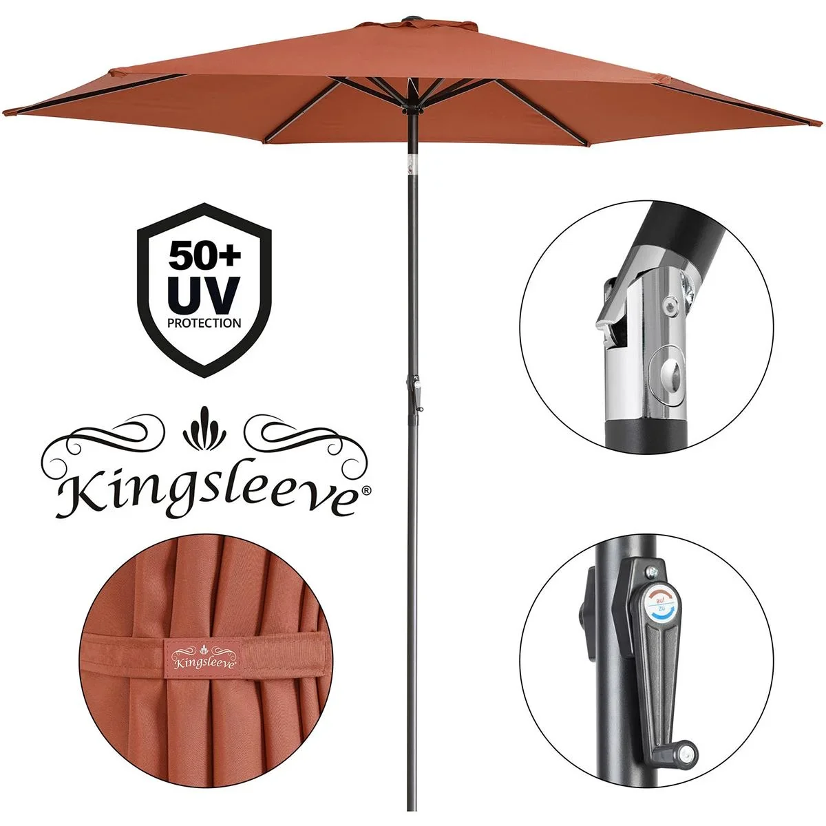 Sonnenschirm Tahiti Terracotta - Ø300cm - UV-Schutz 50+ - 1