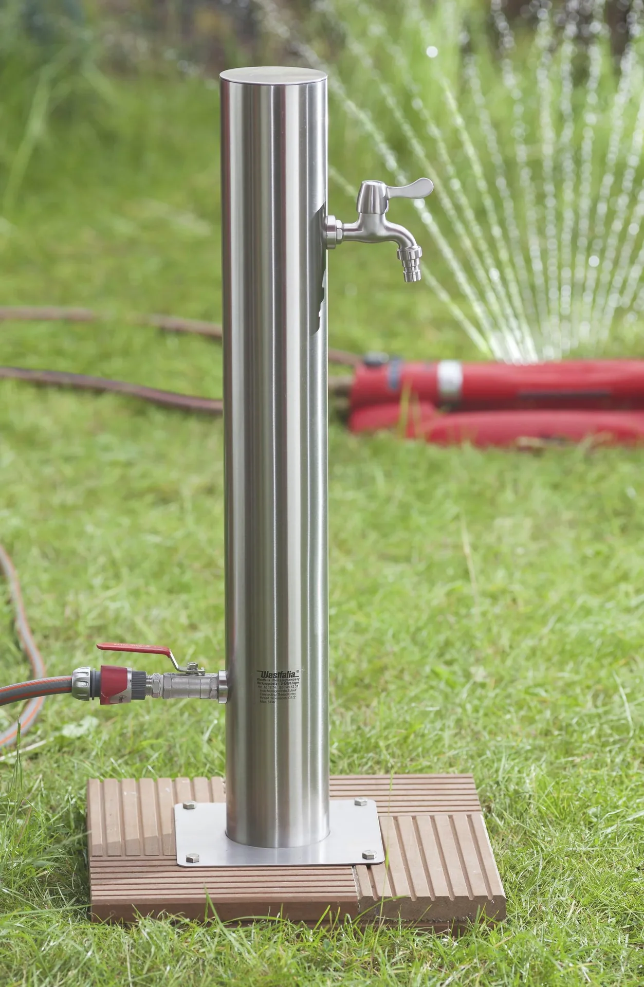 Wasserzapfsäule aus Edelstahl mit 2 Auslaufhähnen - 6