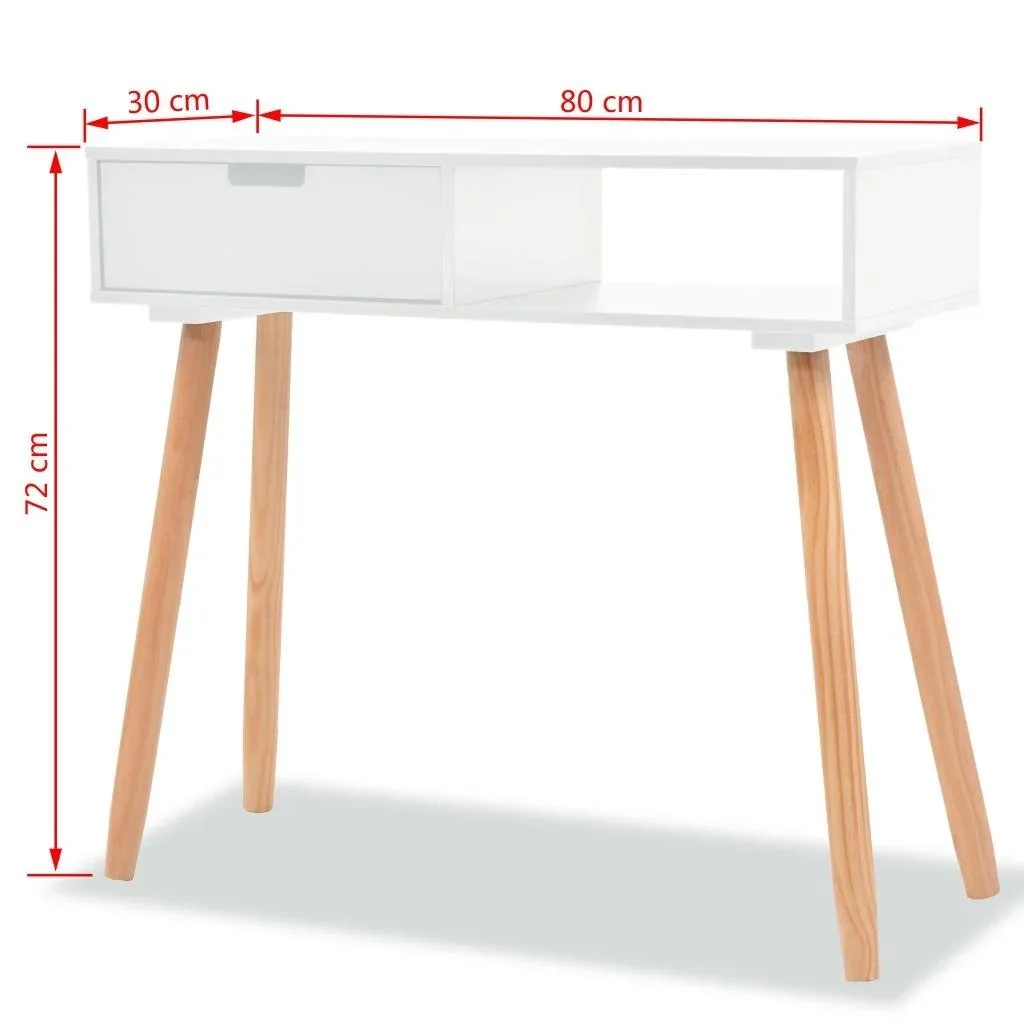 Wandtisch 80x30x72 cm Kiefer massiv weiß - 2