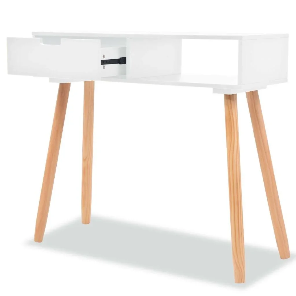 Wandtisch 80x30x72 cm Kiefer massiv weiß - 3