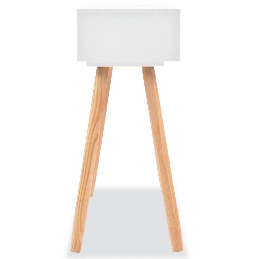 Wandtisch 80x30x72 cm Kiefer massiv weiß - 4
