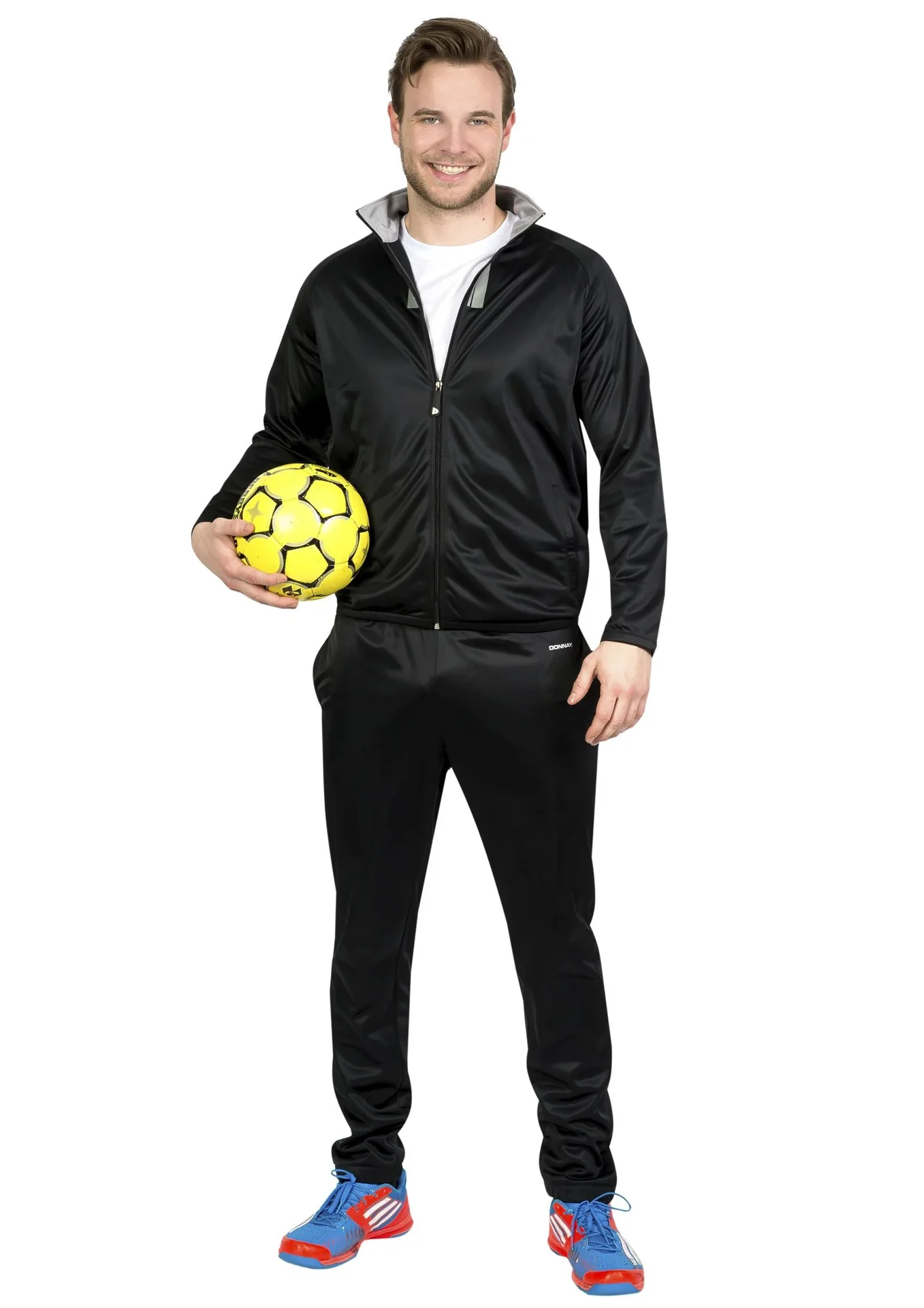 Trainingsanzug, 2-teilig, schwarz/grau, Gr. 2XL - 2