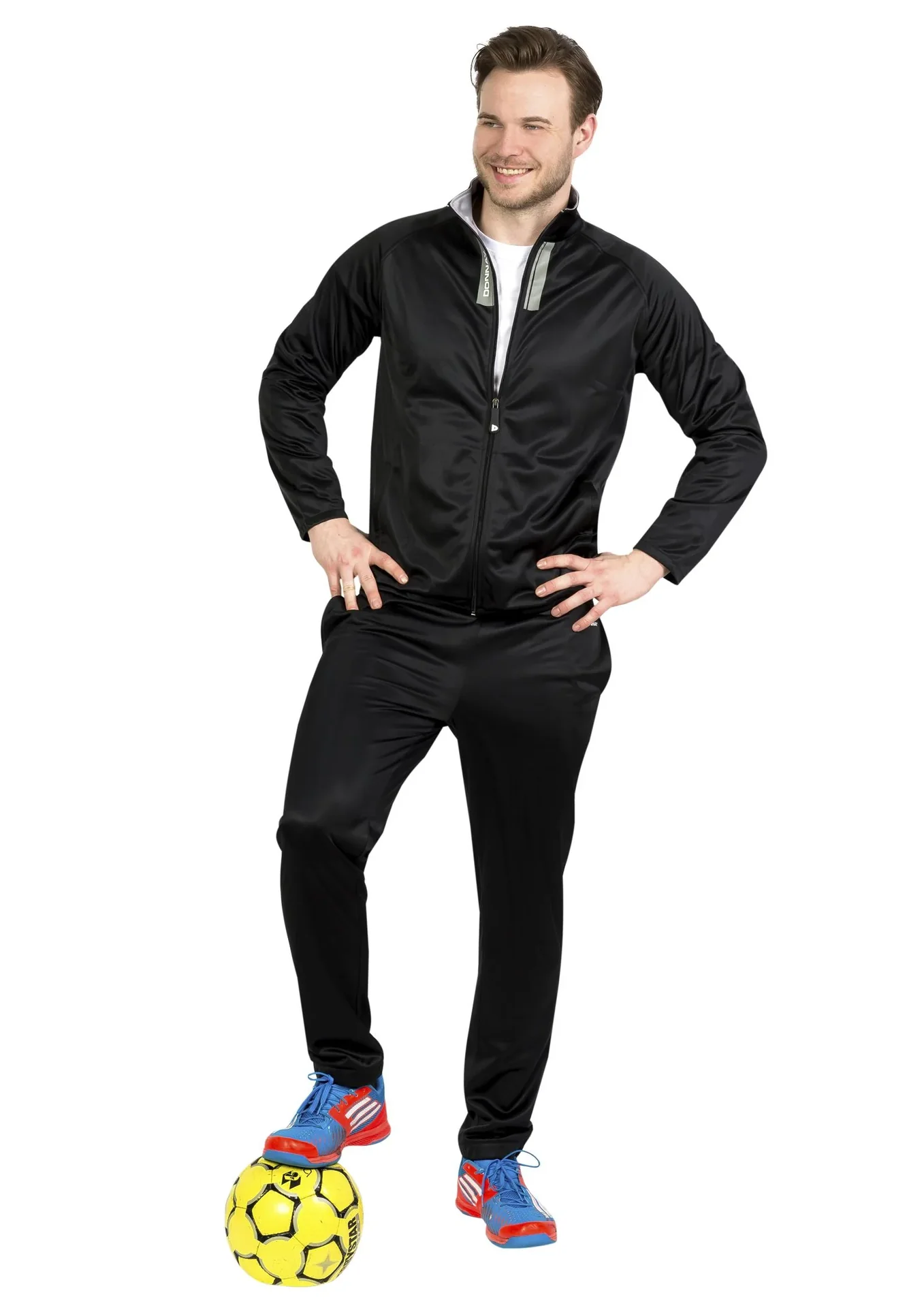 Trainingsanzug, 2-teilig, schwarz/grau, Gr. 2XL - 4