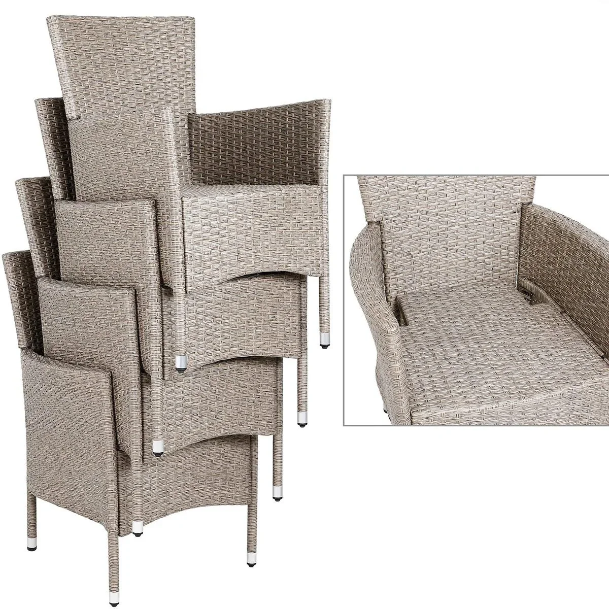 Garten-Set Polyrattan-Set 17 stapelbar Bali beige - 0