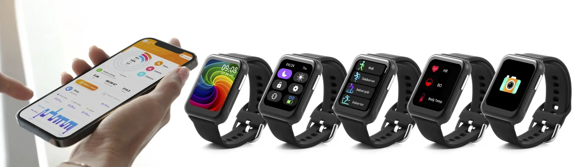 Smartwatch mit Überwachung der Körpertemperatur, der Herzfrequenz und Schlafaktivität - 2