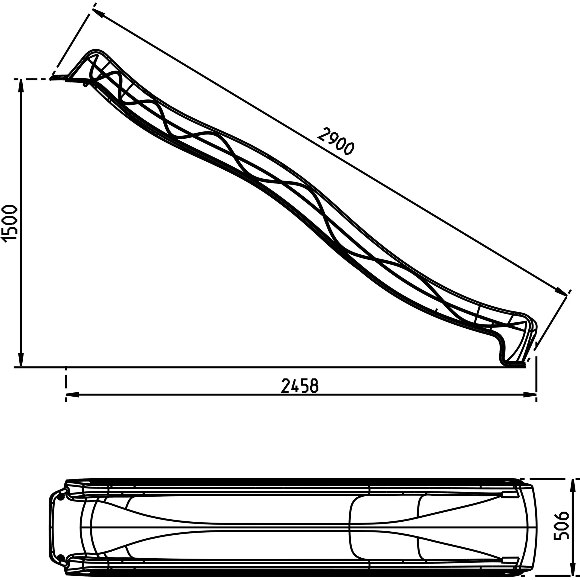 Sky290 Rutsche mit Wasseranschluss Lila - 290 cm - 0