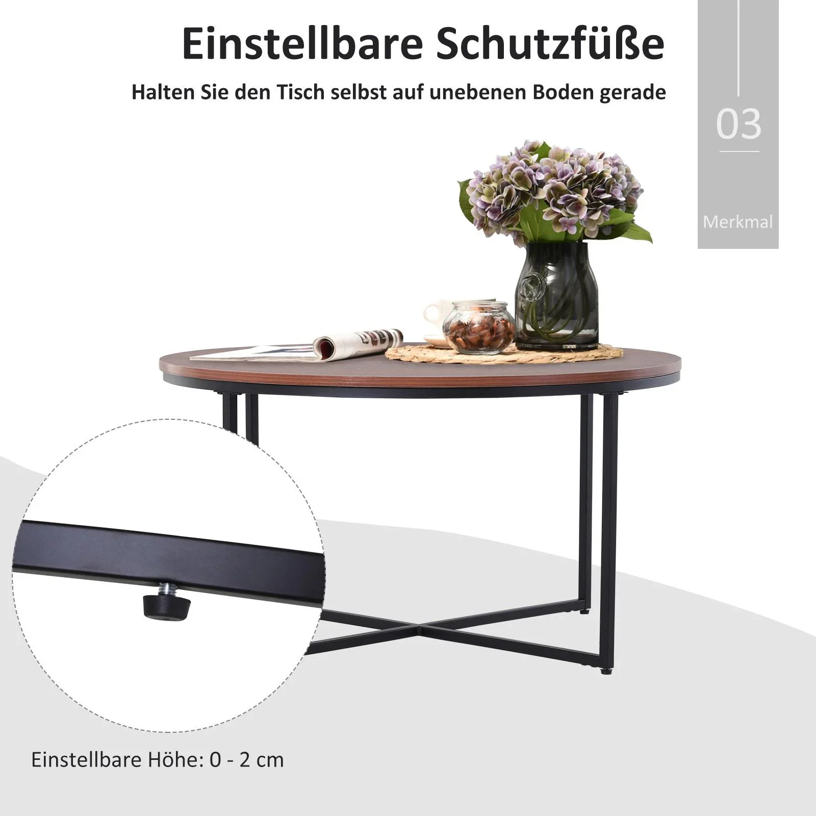 Beistelltisch, braun - 5