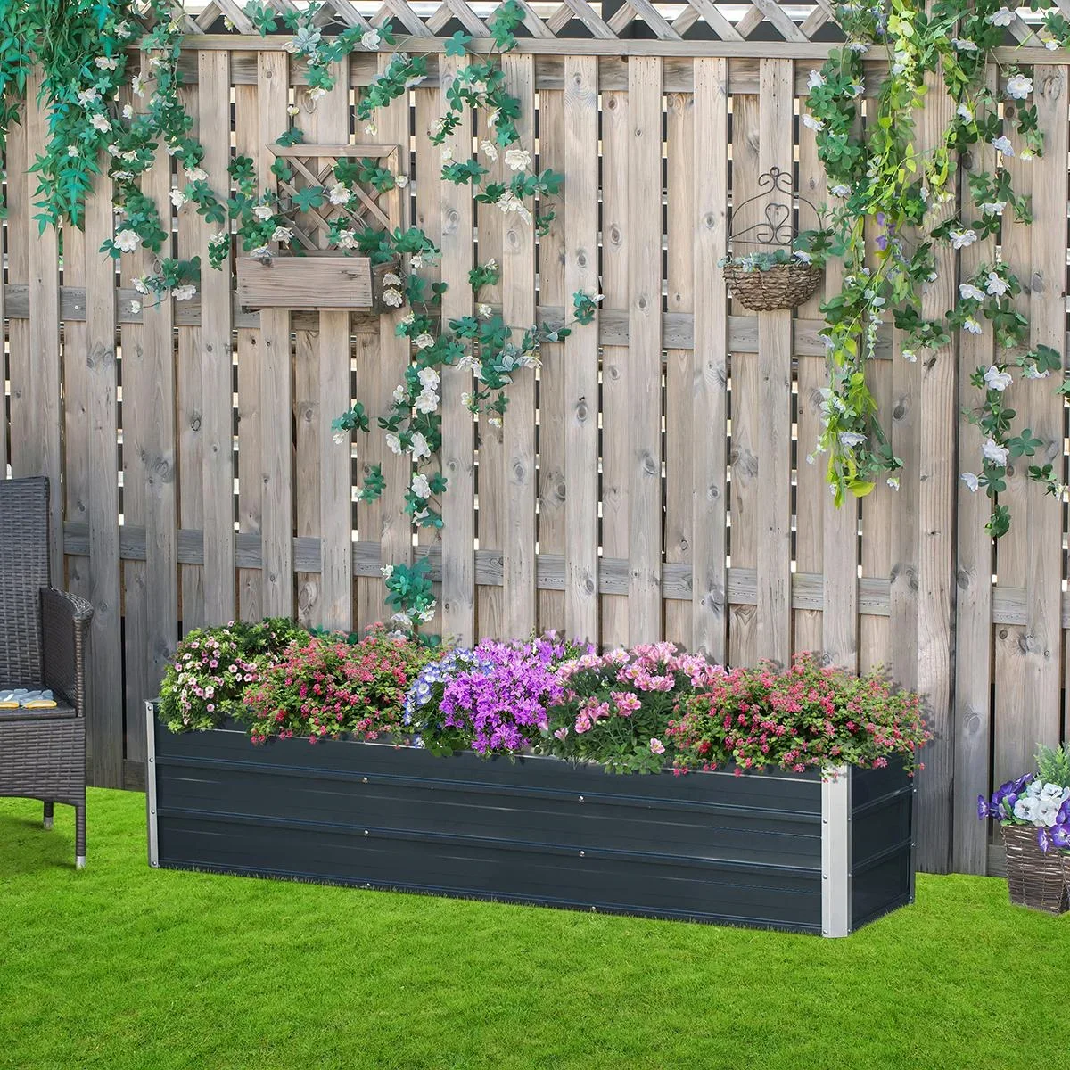 Hochbeet aus Stahl Gartenbeet Pfla - 1