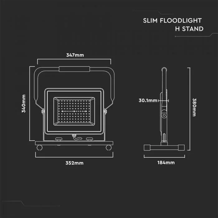 VT-109 LED Arbeitsscheinwerfer / Baulampe - 100W - 8000Lm - 4000K - 1