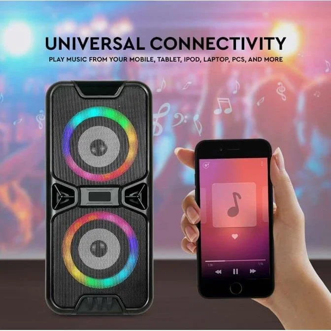 VT-6204-2 Mobiler Lautsprecher mit Bluetooth und RGB - 2x 10W - 0