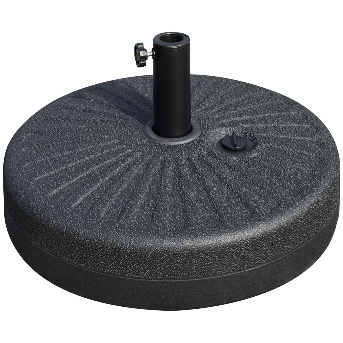 Sonnenschirmfuß 22 kg für Sonnenschirmstangen 38/48 mm Zement Schwarz Ø51 x 12H cm - 3