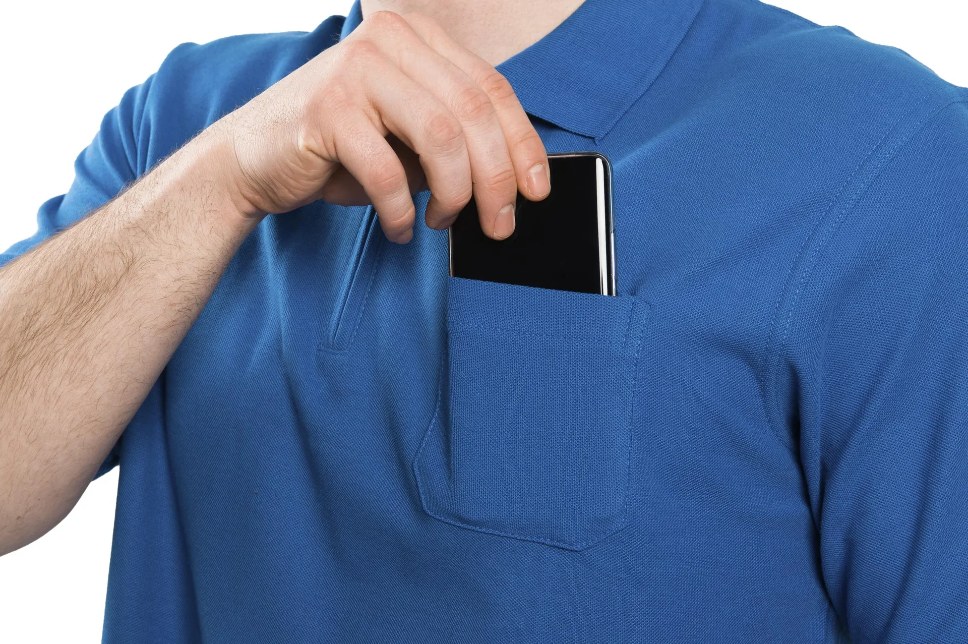 Poloshirt mit Reißverschluss, azur blau, Gr. M - 3