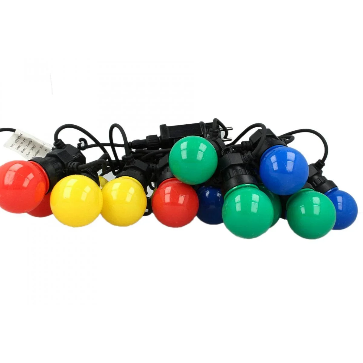 VT-71020 LED-Kabel 10 Meter mit Stecker, inkl. 20x 0,5W LED-Birnen, RGBY, 600 Lumen, IP44 - 2