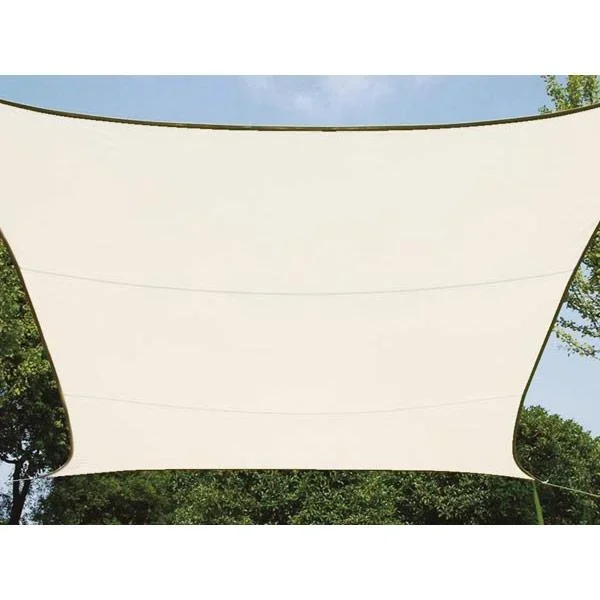 Schattentuch / Sonnensegel inklusive Perel-Befestigungskit - Rechteck - 2 x 3m - Creme - 1