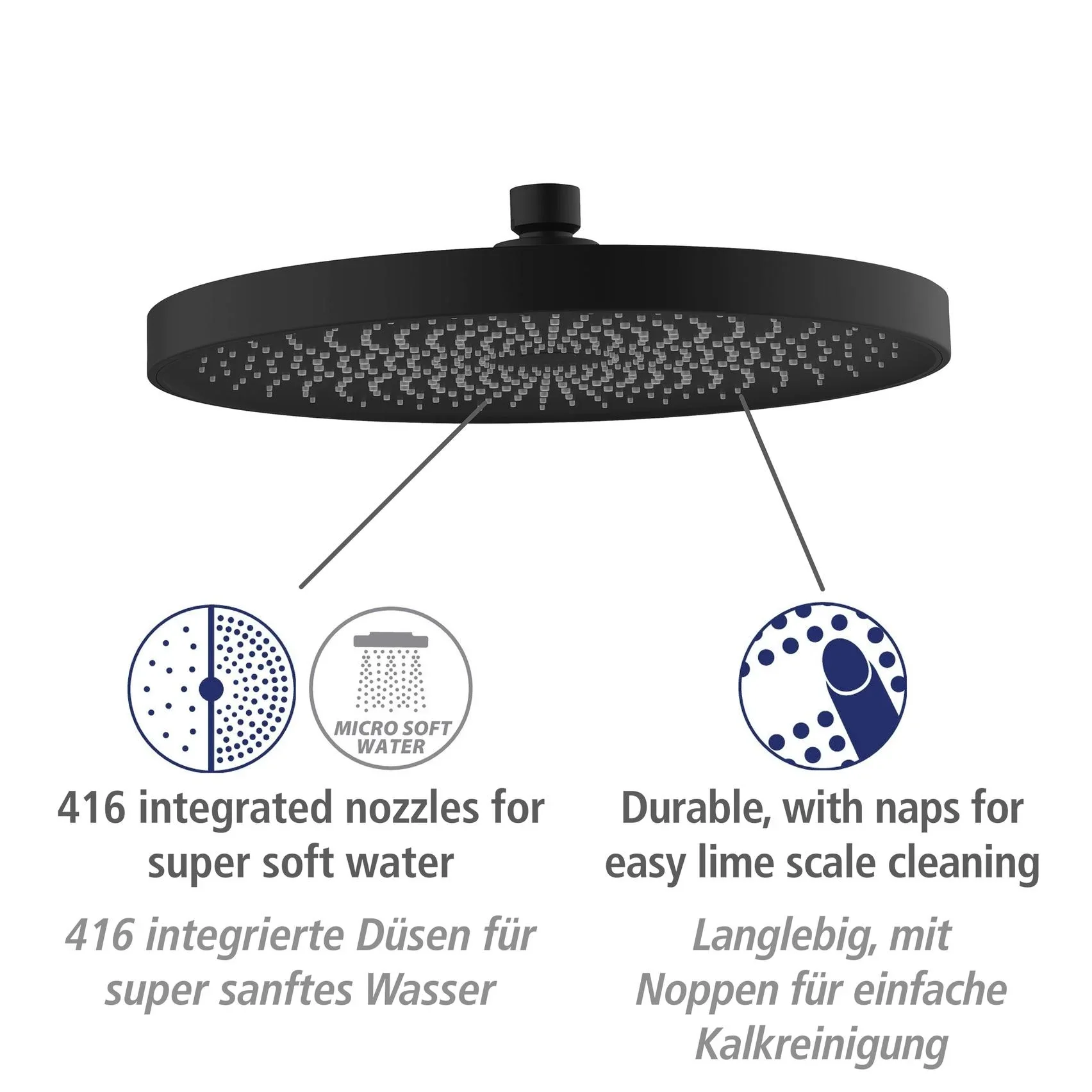 Duschsystem Softwater Schwarz - einfacher Anschluss an bestehende Armatur oder Wandanschlussbogen - 4