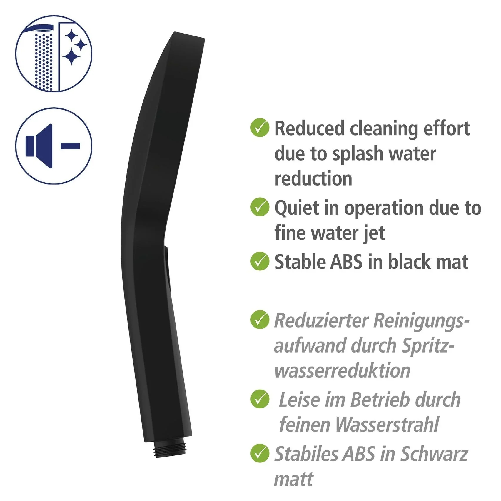 Duschsystem Softwater Schwarz - einfacher Anschluss an bestehende Armatur oder Wandanschlussbogen - 7