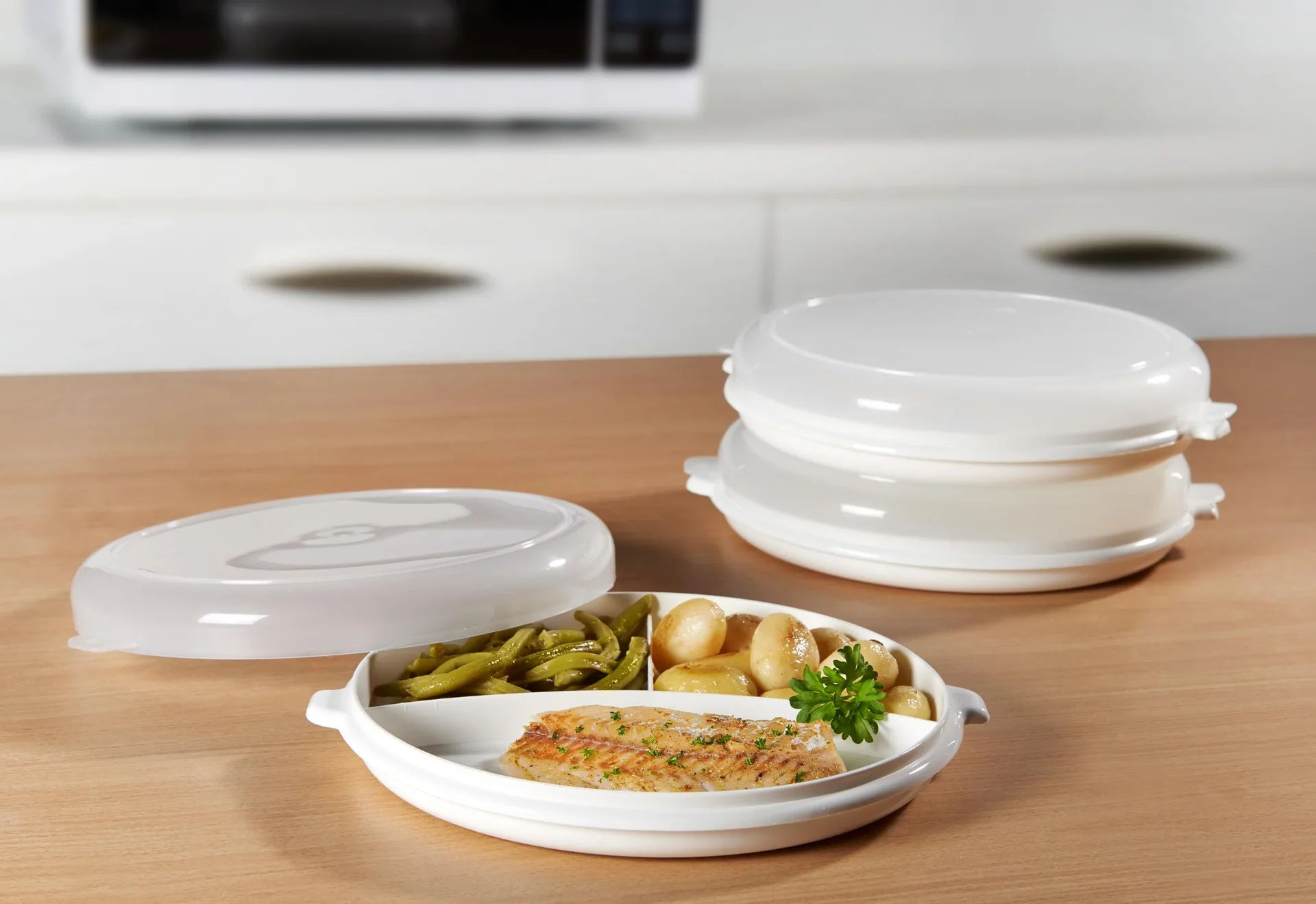 Mikrowellen-Teller-Set, 6-teilig - 1
