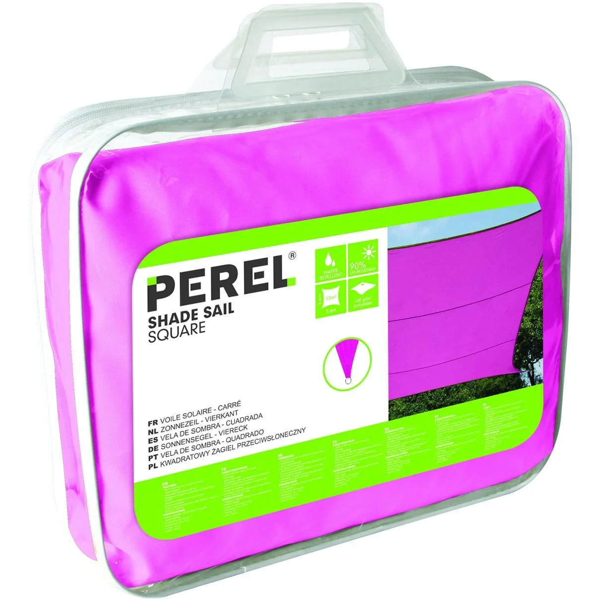 sonnensegel - quadratisch - 3.6 x 3.6 m - fuchsia - 0