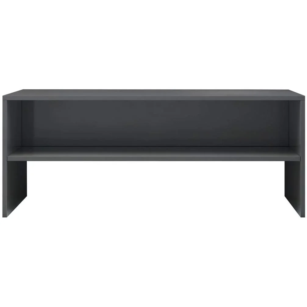 TV-Schrank 100x40x40 cm Spanplatte Hochglanz grau - 4