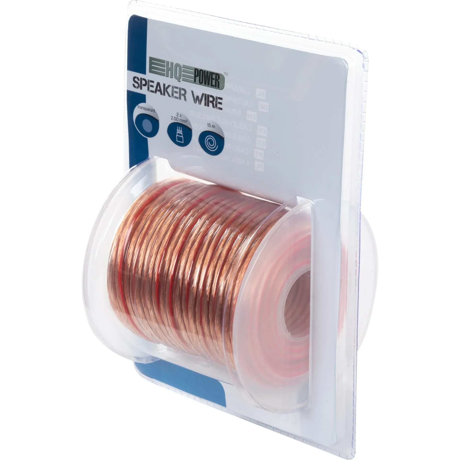 lautsprecherkabel - transparent - 2 x 2.50 mm² - 15 m - 0