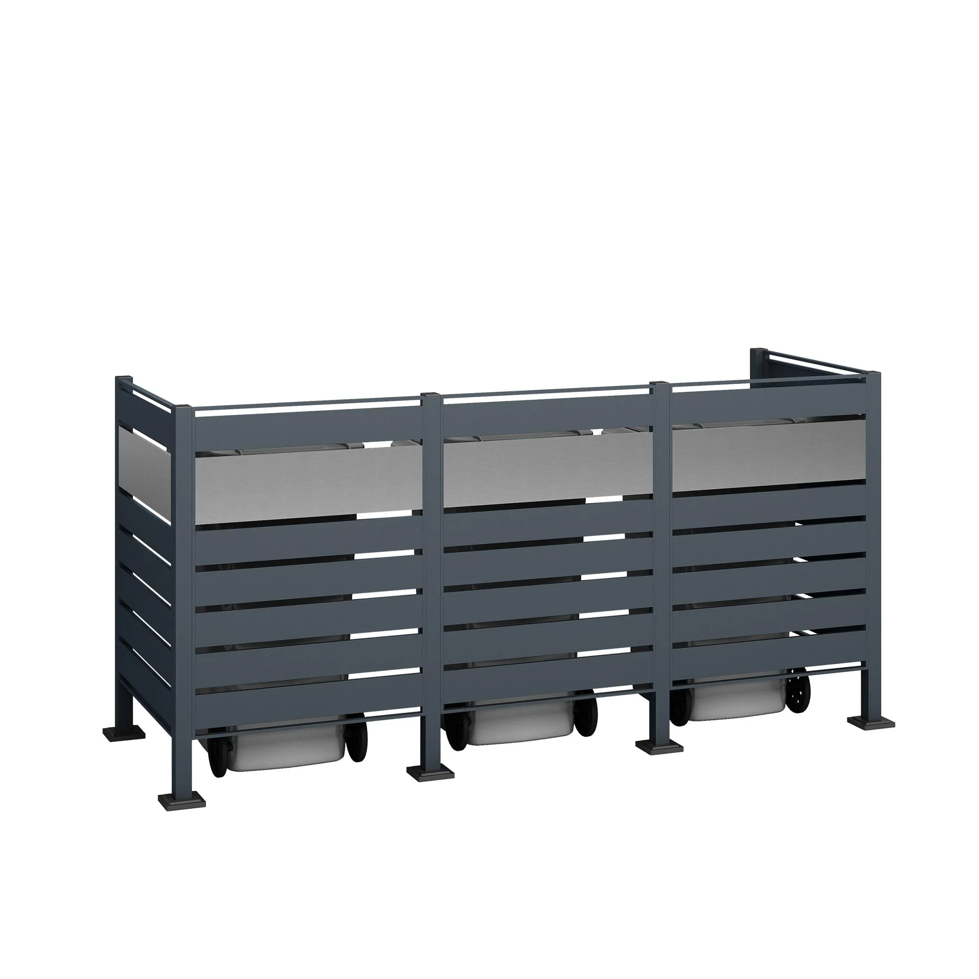 Mülltonnenverkleidung Planum 3er Box, 120 cm, anthrazit - 6