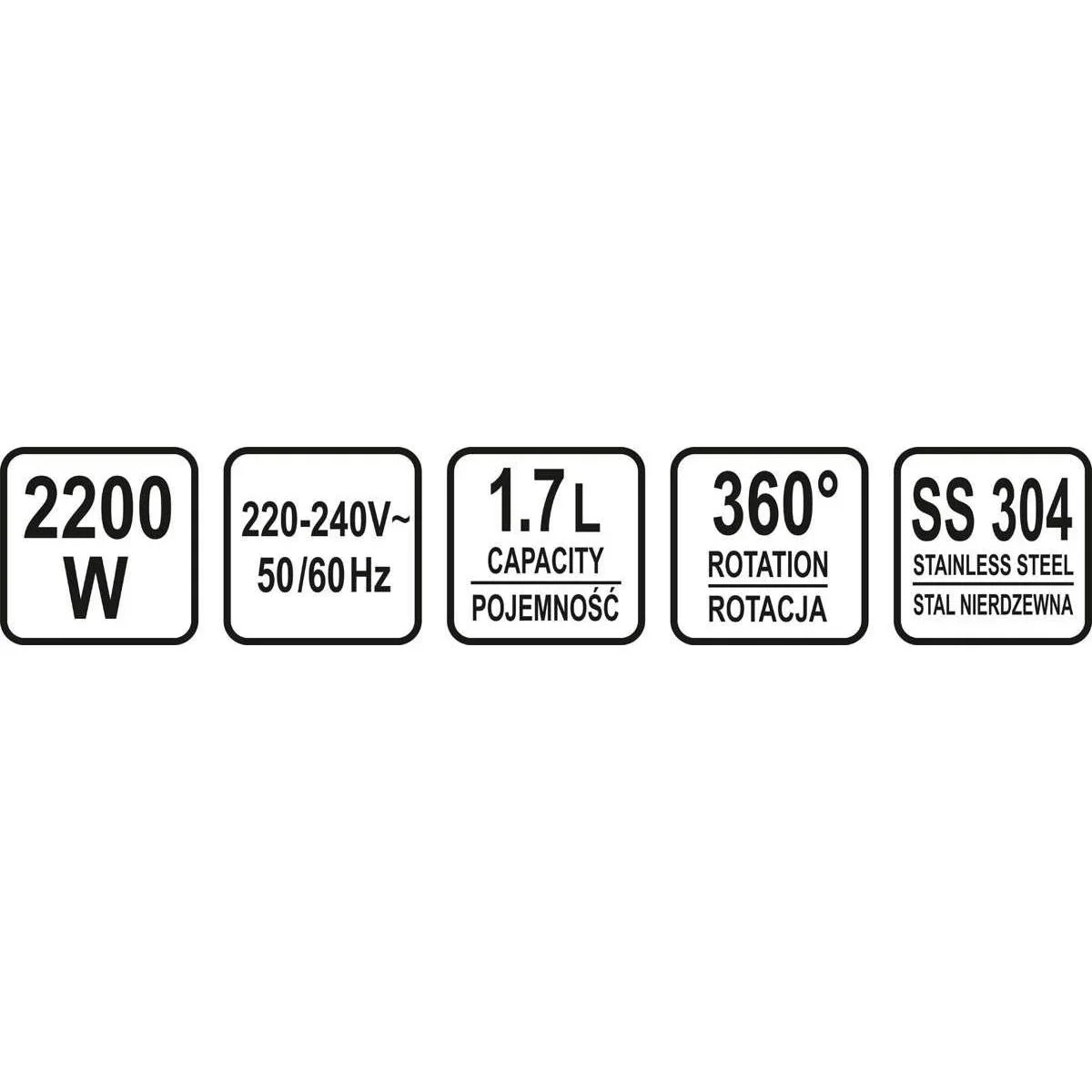 Wasserkocher - 1,7L - 2200W - 1