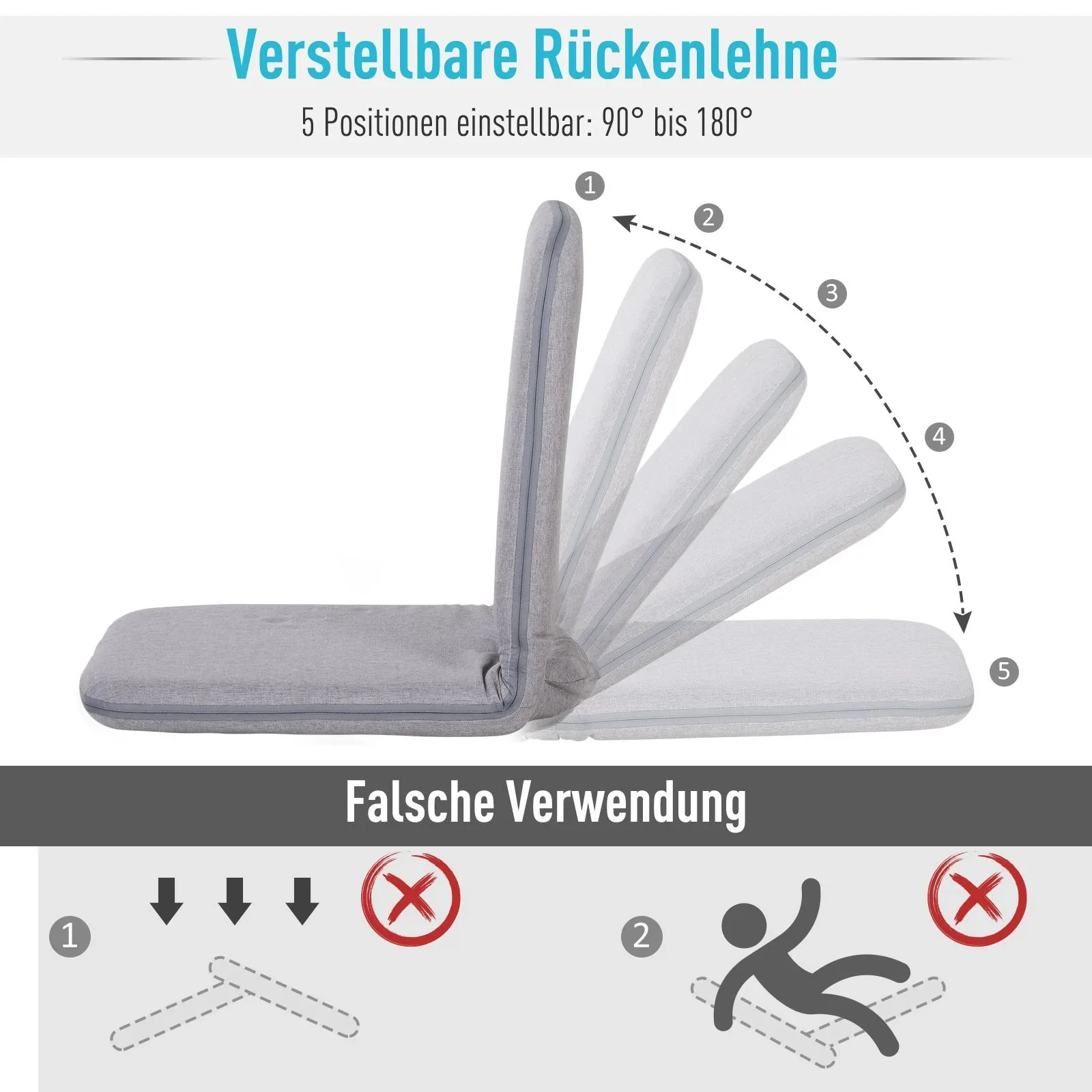 Sitzkissen mit verstellbarer Rückenlehne - 4
