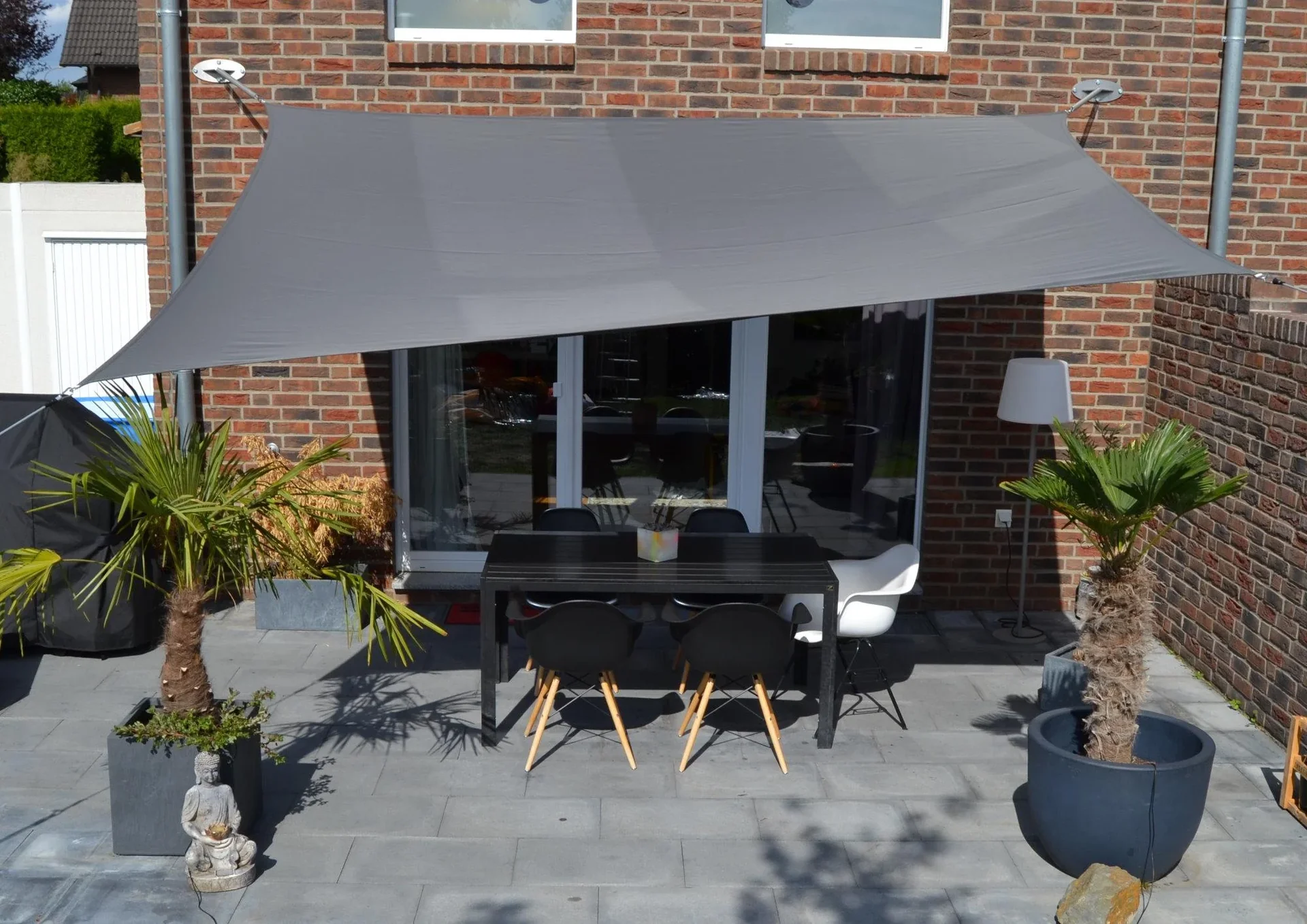Viereck-Sonnensegel wasserabweisend anthrazit 300 x 400cm - 1