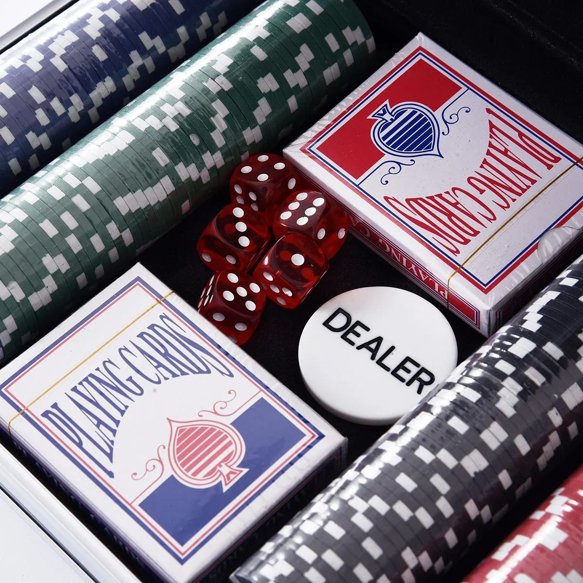 Pokerkoffer mit 200 Chips silber - 0