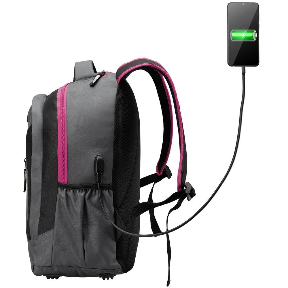 Monzana Sport- und Freizeit Rucksack 35L grau/rosa - 3