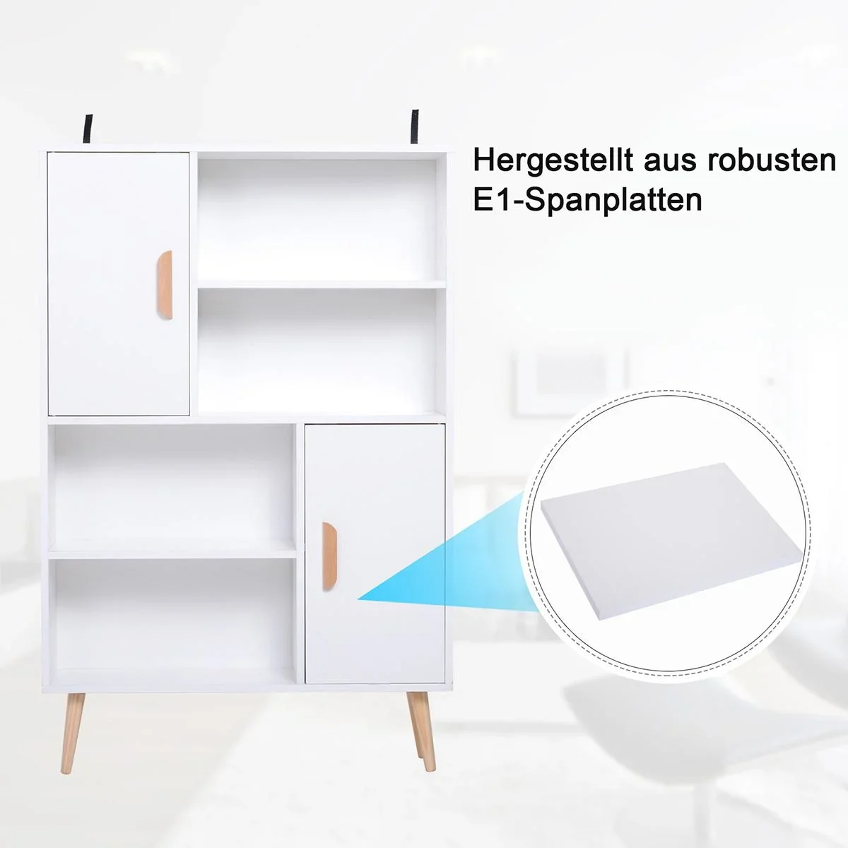Standregal mit 8 Fächer weiß - 2